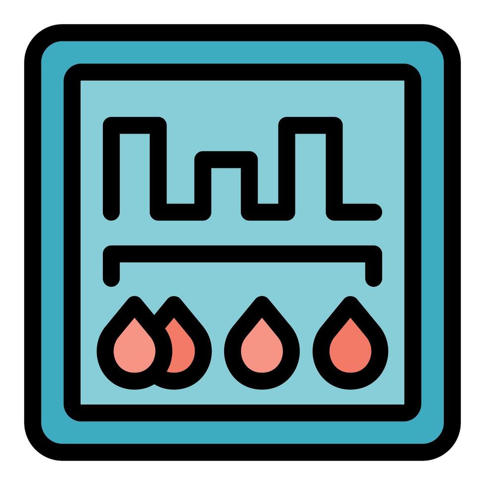 Blood test results showing on digital device screen with graph and droplets vector