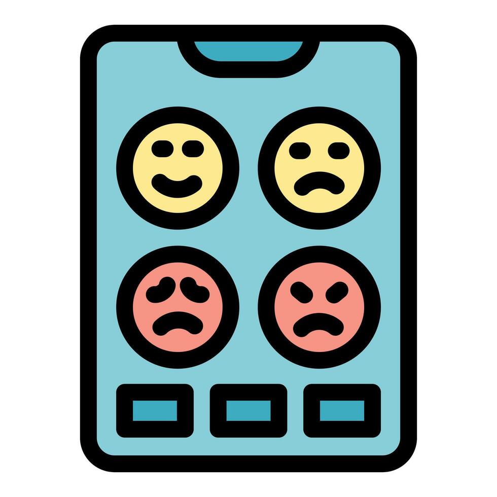 Smartphone showing emojis for feedback and review vector