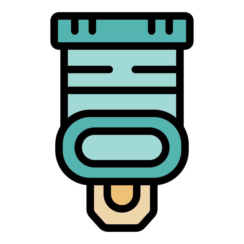 Urine test cup with sample showing positive result for drug test vector