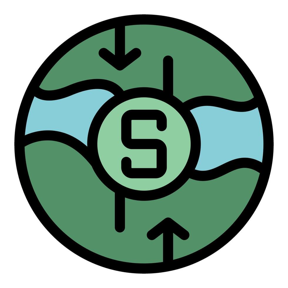 Money circulation showing economic stability with up and down arrows vector
