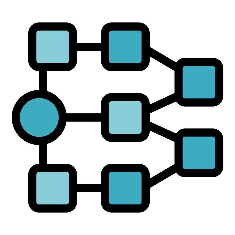 Algorithm flowchart depicting data processing and analysis vector