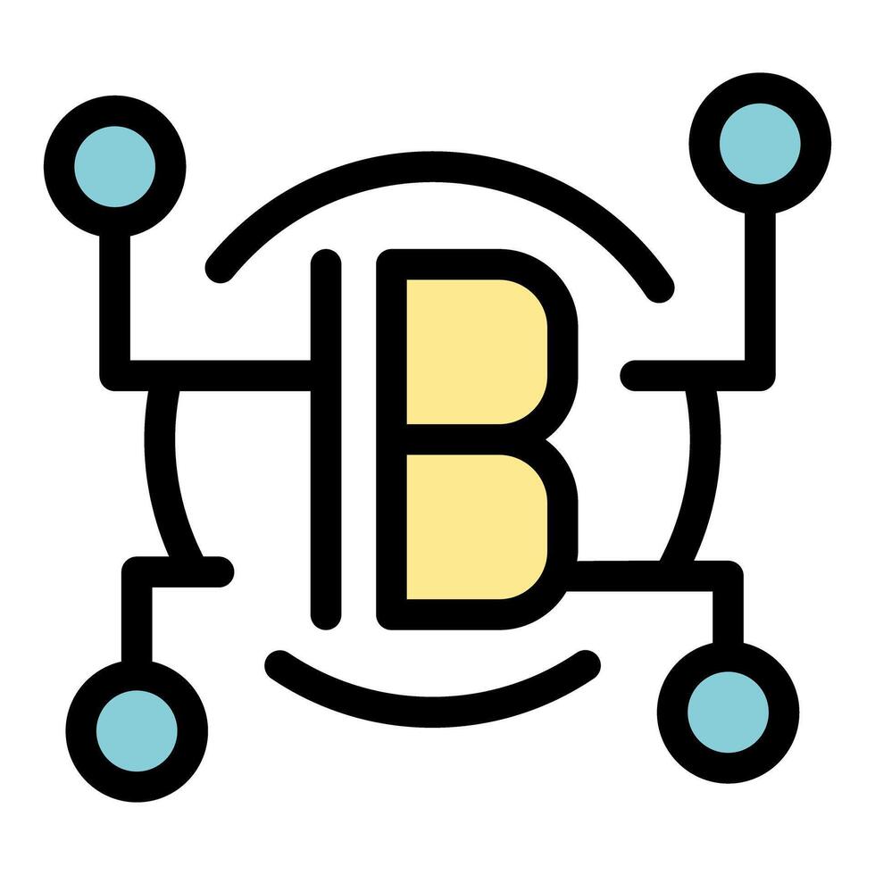 Cryptocurrency connections, exploring the network of digital currency with the letter b vector