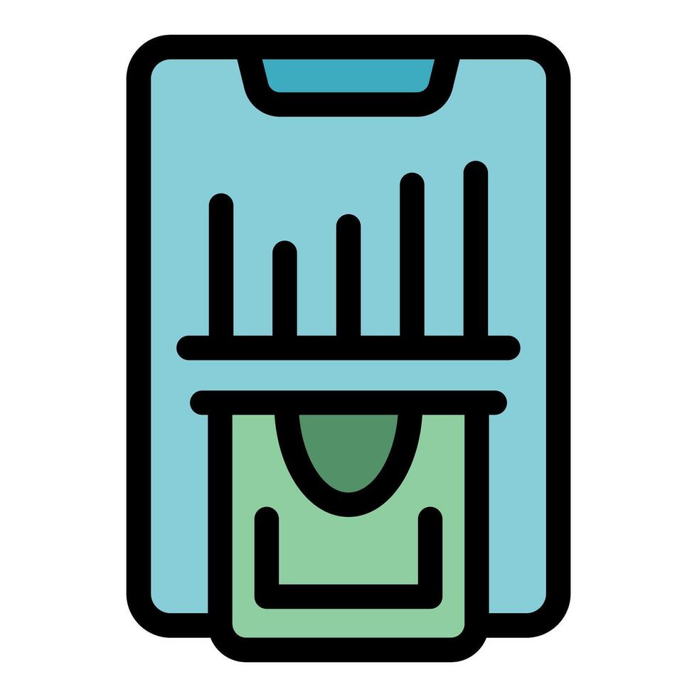 Smartphone showing growing statistics and printing money vector