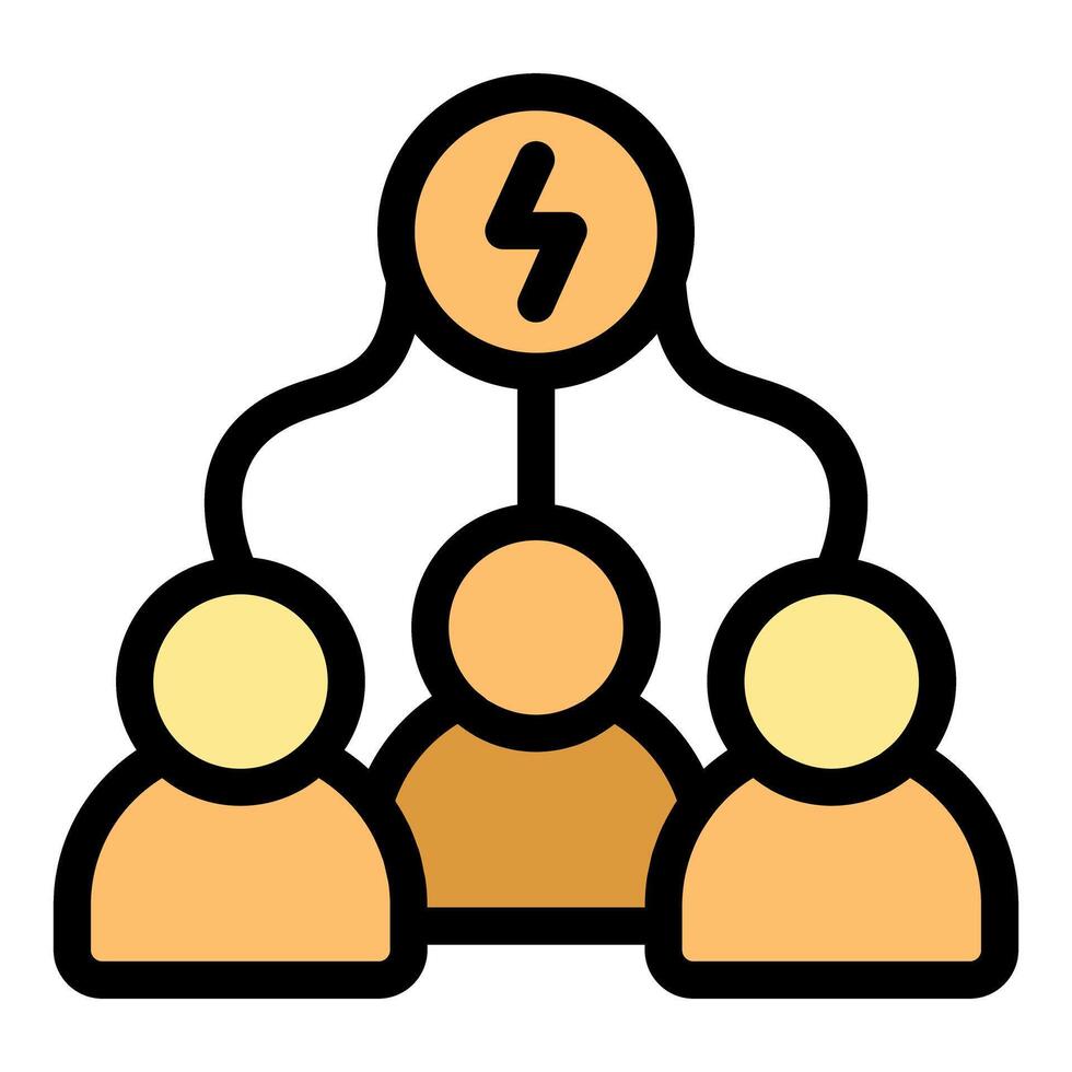 Teamwork and collaboration leading to electric success, powering business together vector