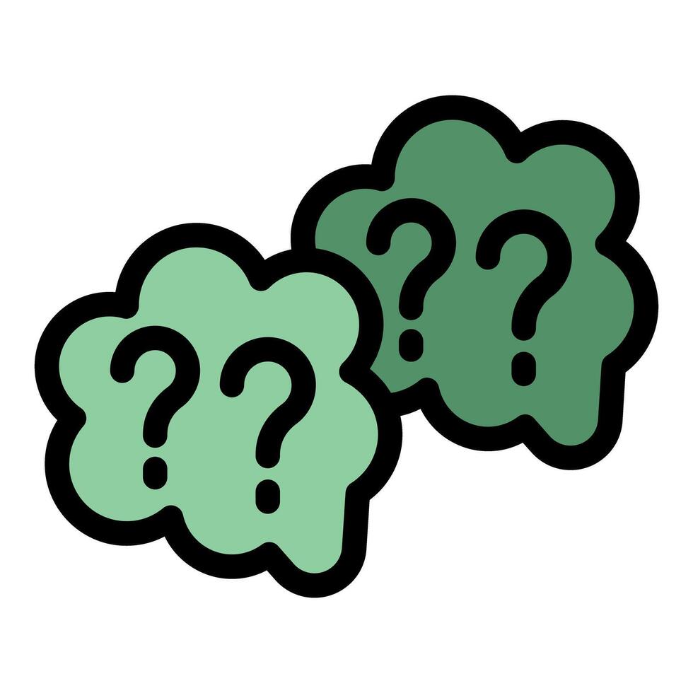 Question marks floating in thought bubbles representing uncertainty and confusion vector