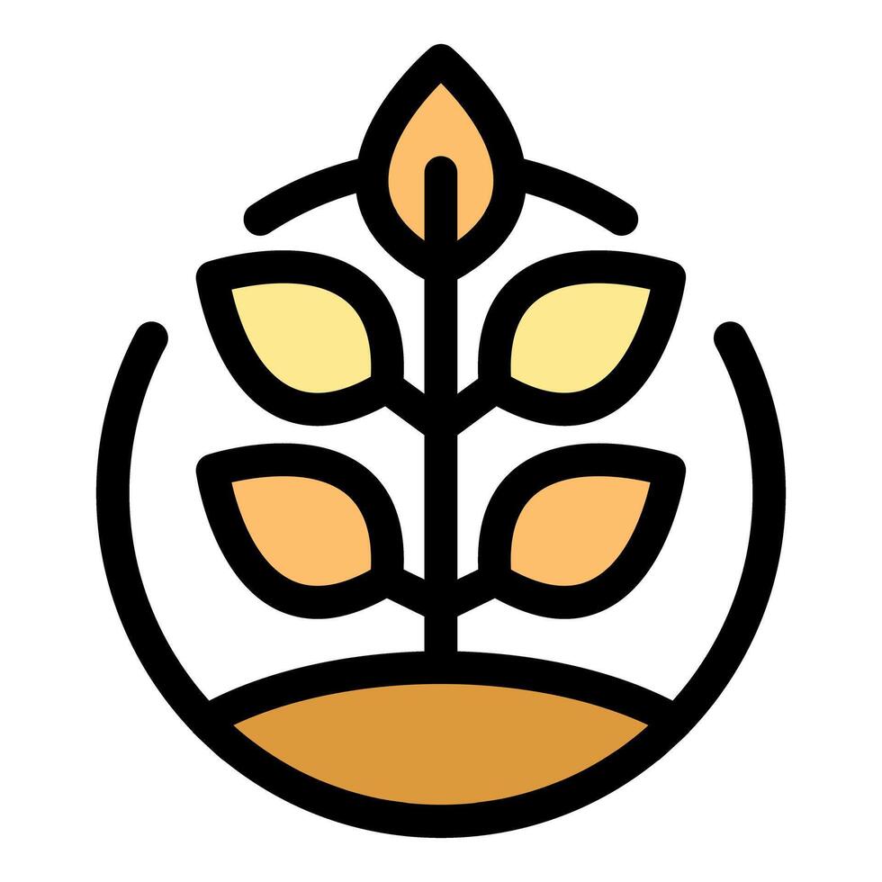 Circular wheat plant icon symbolizing agriculture and growth vector