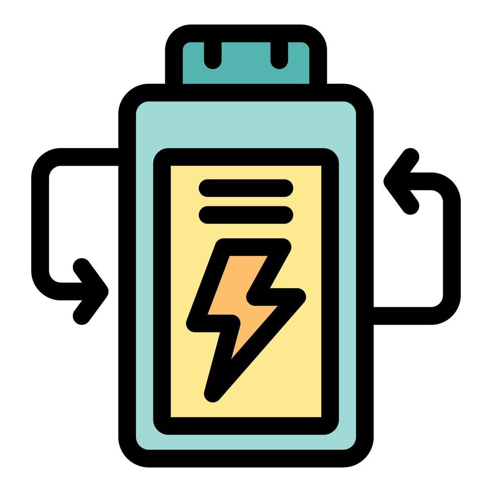 Eco battery charging with renewable energy sources icon vector