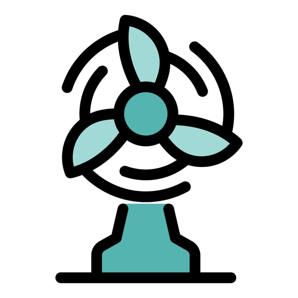 Rotating table fan blowing refreshing air in summer heat vector