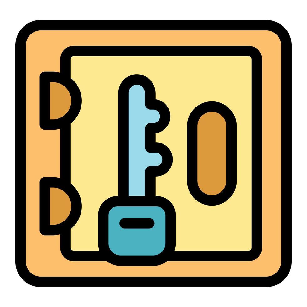 Key unlocking padlock, access granted, security concept vector