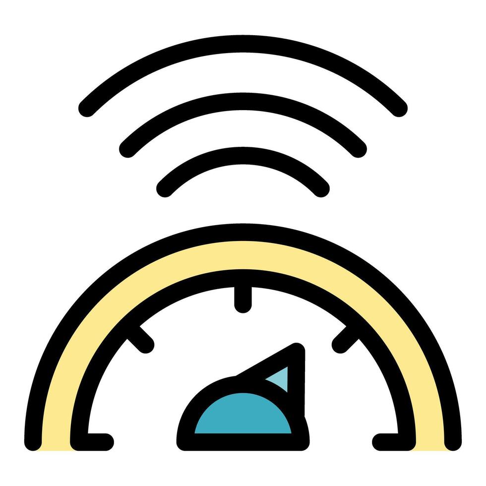 Internet speedometer measuring fast wireless connection vector
