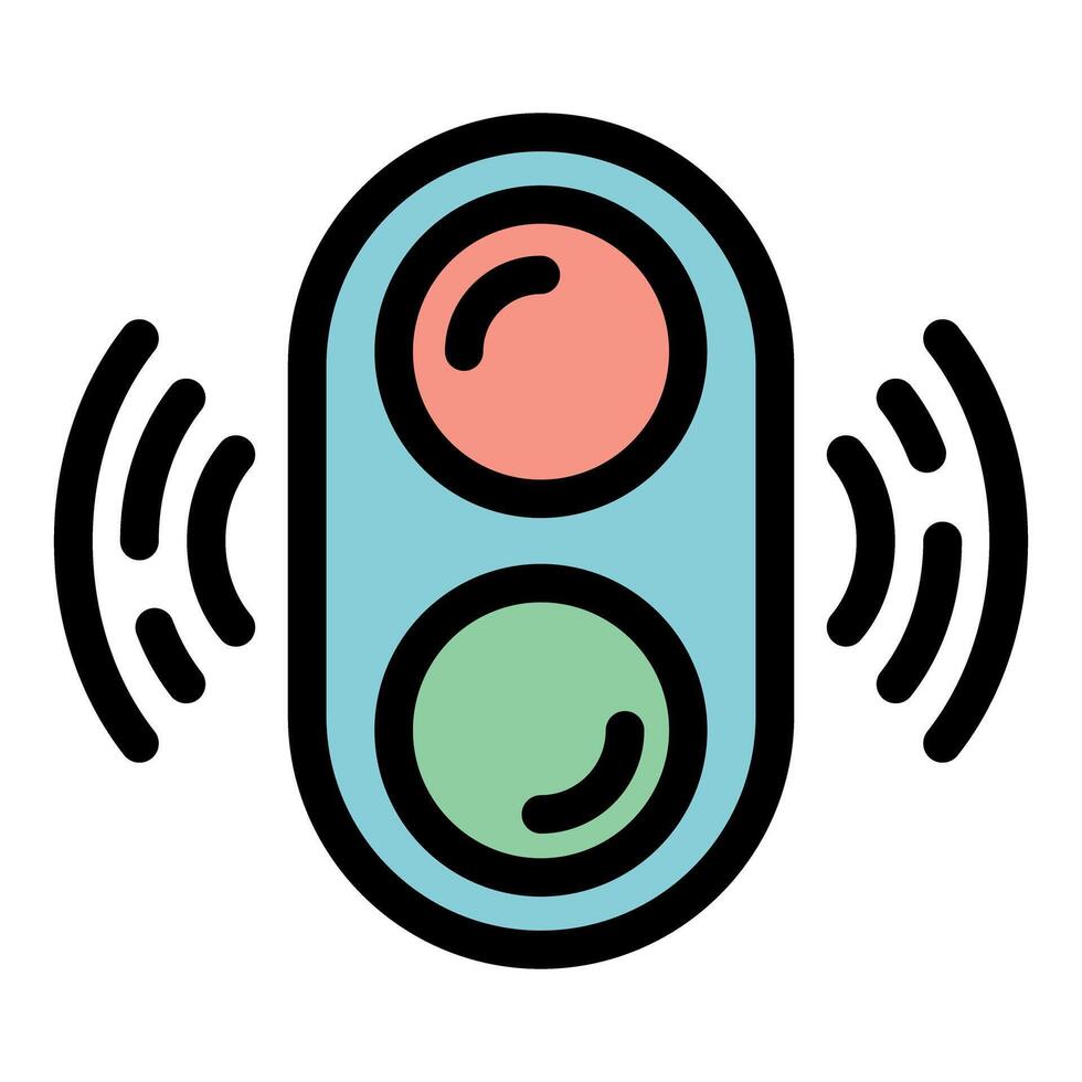 Smart traffic light managing traffic flow with wireless communication vector