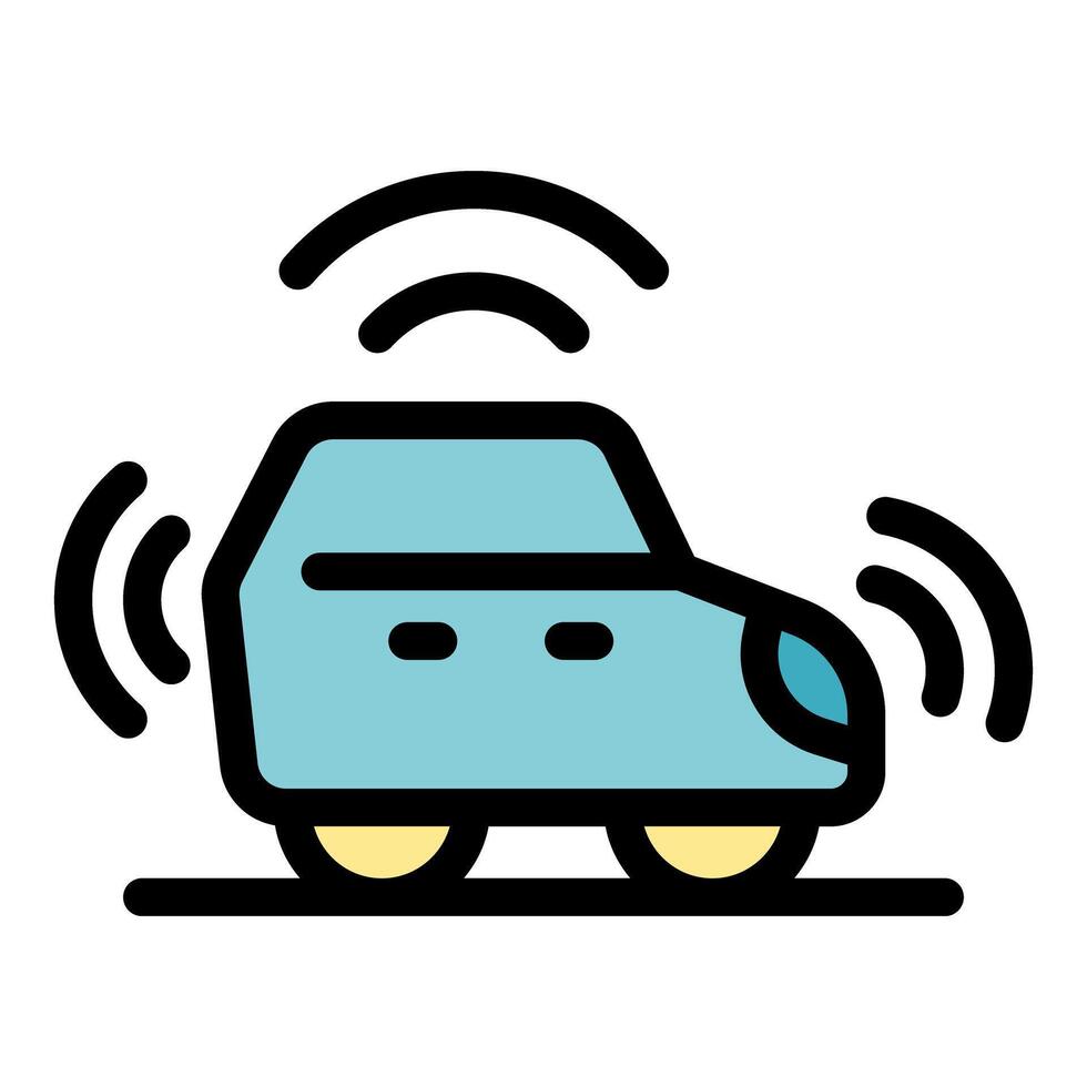 Smart car using wireless technology for communication and control vector