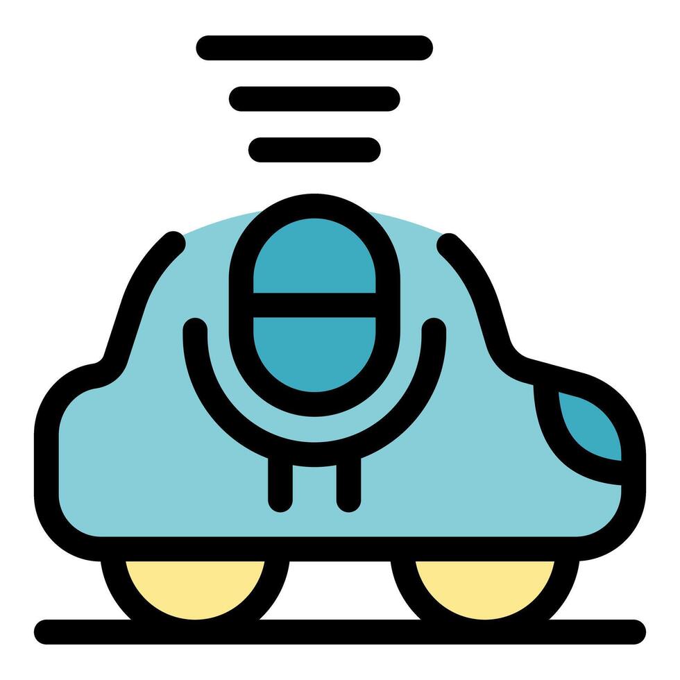 Futuristic flying car hovering with open roof design vector