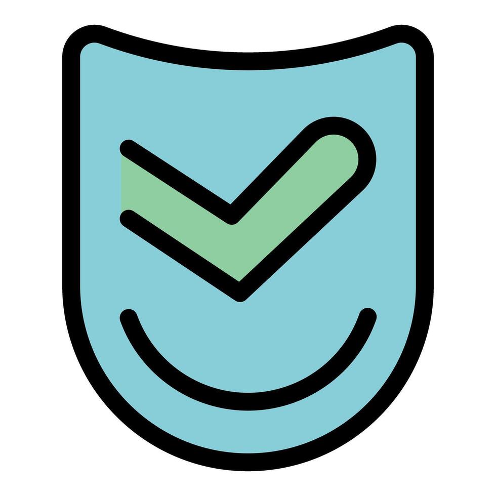 Security shield with check mark and smile, ensuring safety and satisfaction vector