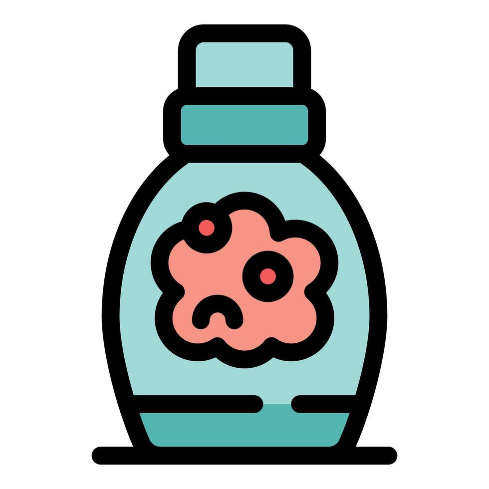Microscopic robots attacking bacteria inside a container, representing nanotechnology in healthcare vector