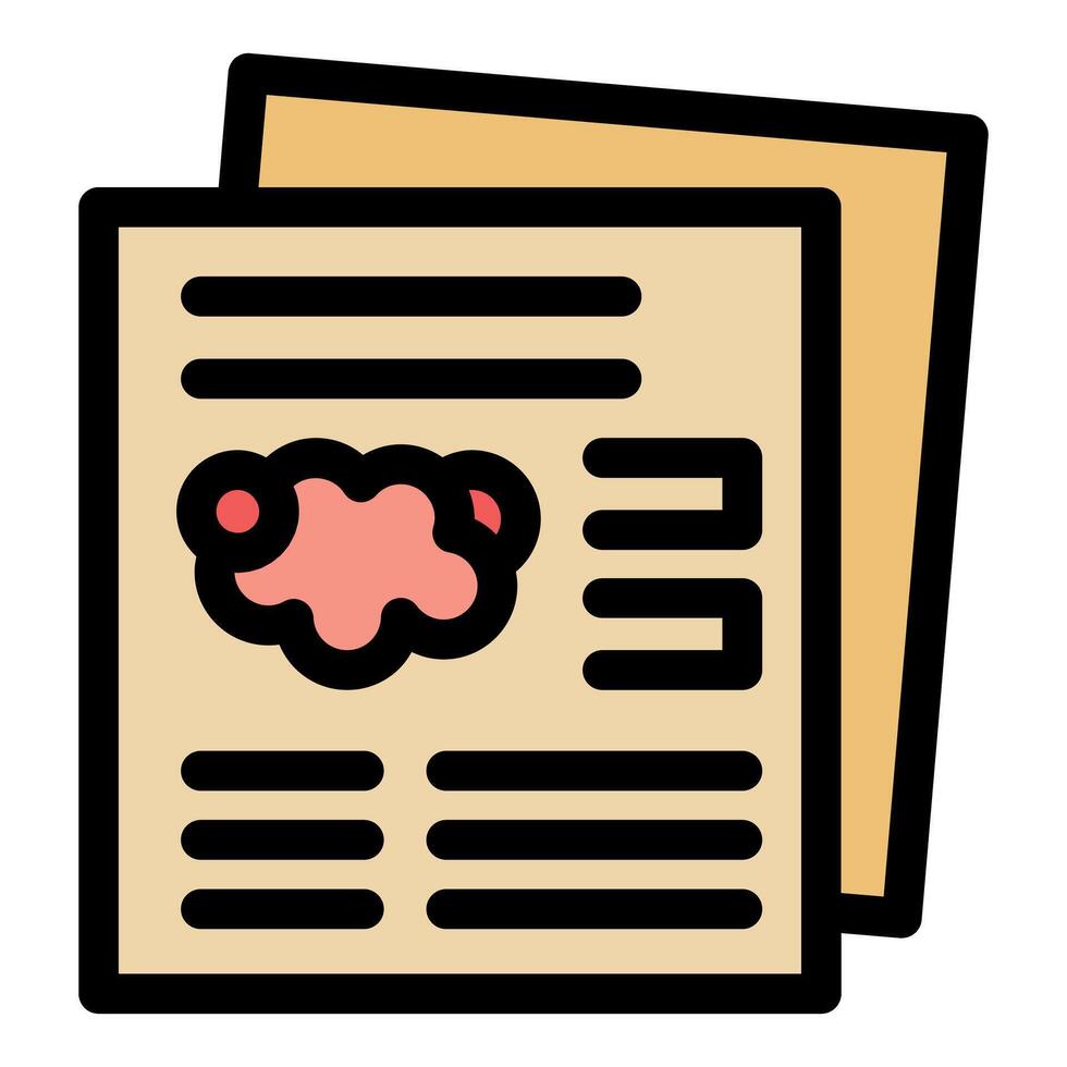 Medical report showing brain scan results and diagnosis information vector
