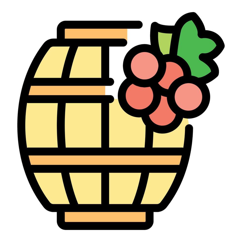 Winemaking process, wooden barrel and fresh grapes embracing tradition vector