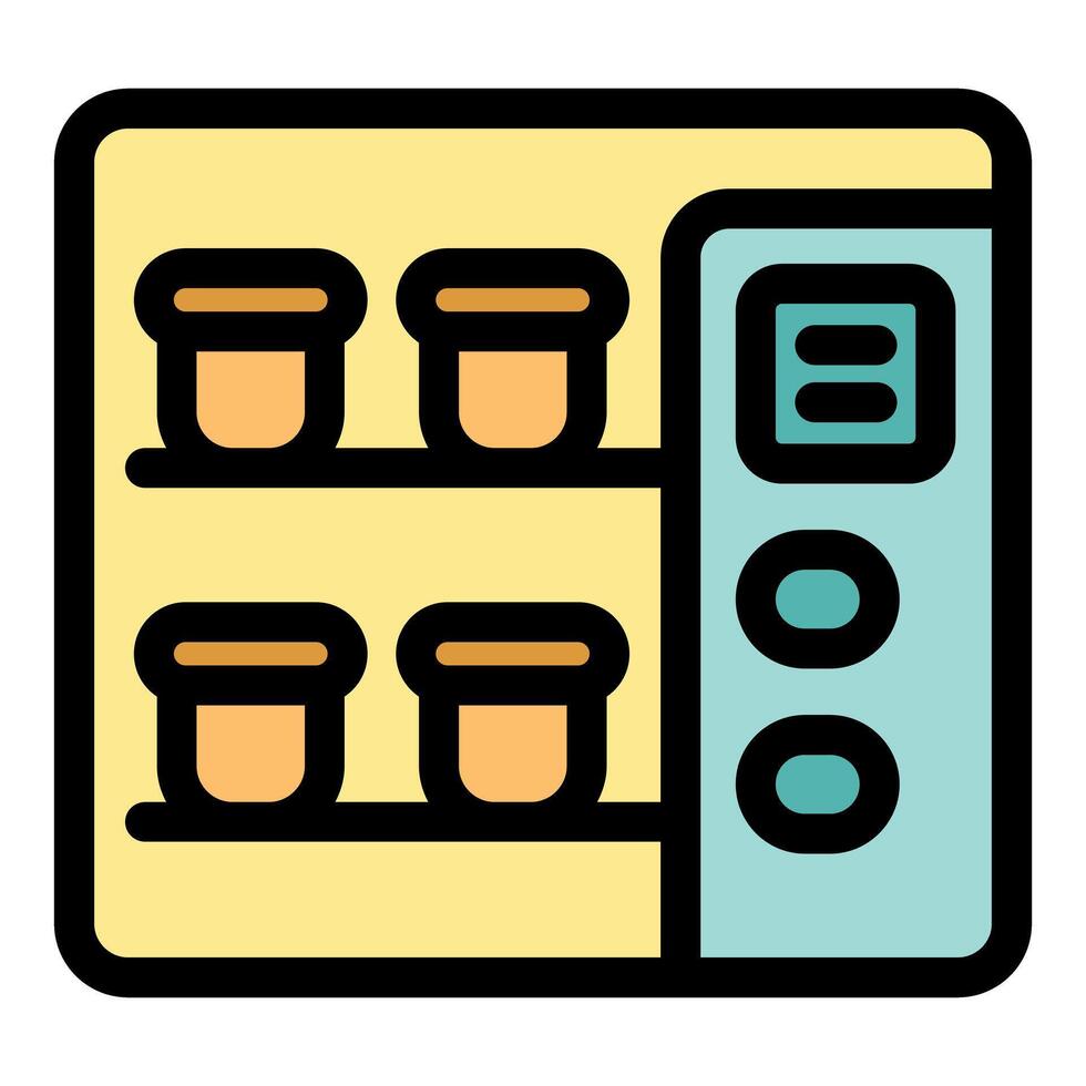 Yogurt vending machine displaying products for sale vector