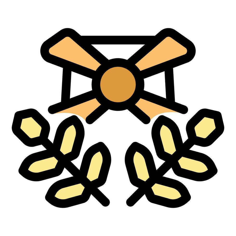 Propeller decorated with golden wheat representing agriculture and industry vector