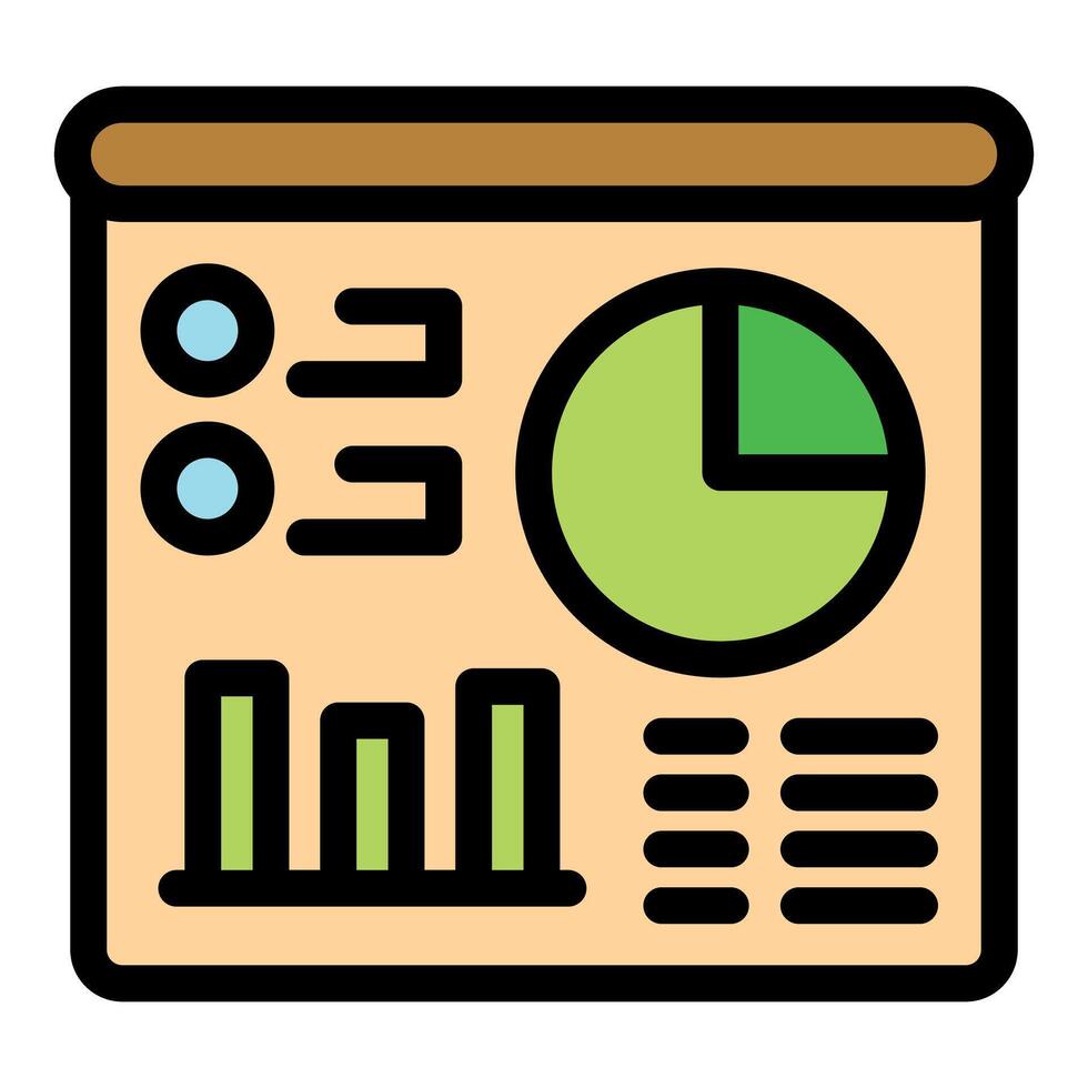 Presentation board showing pie chart and bar graph for business analysis vector