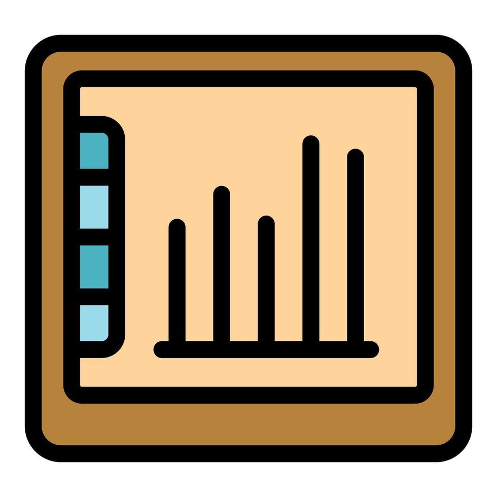 Tablet showing growing bar graph and data analysis checklist vector