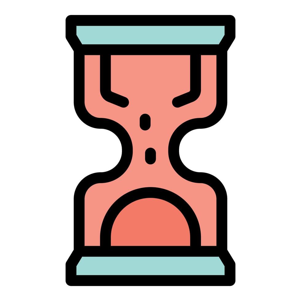 Pink hourglass measuring time passing by vector