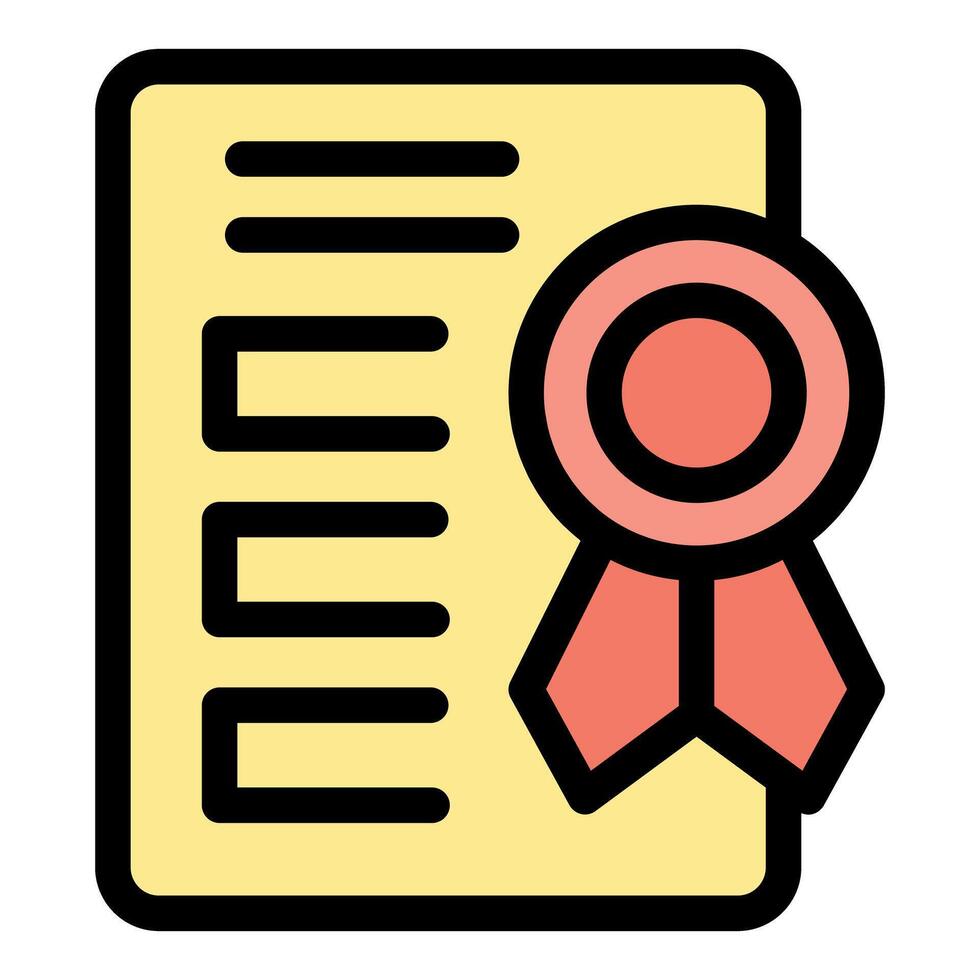 Official document with red ribbon and seal representing certification vector