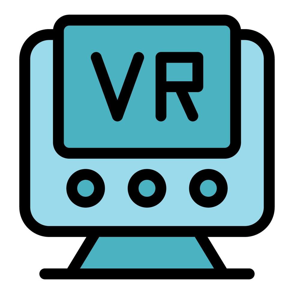 Vr headset icon showing virtual reality experience vector