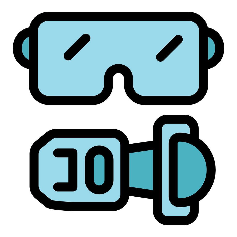 Vr headset and glasses providing immersive digital environment vector