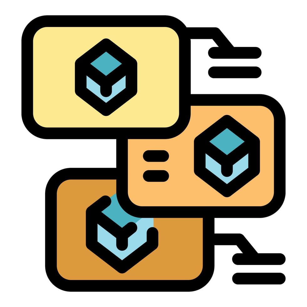 Blockchain technology transferring data blocks securely and efficiently vector