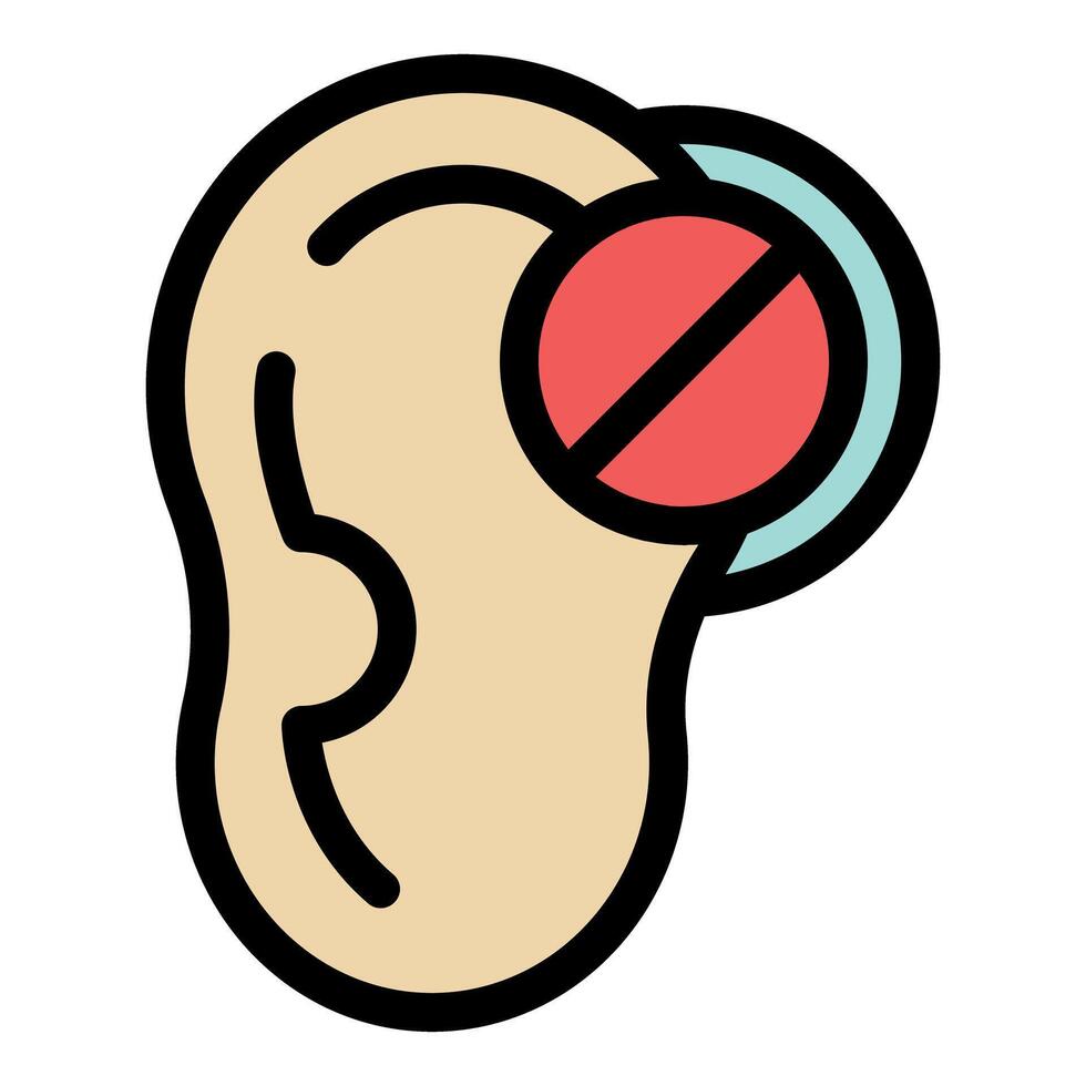 Ear protection showing noise canceling representing hearing safety vector