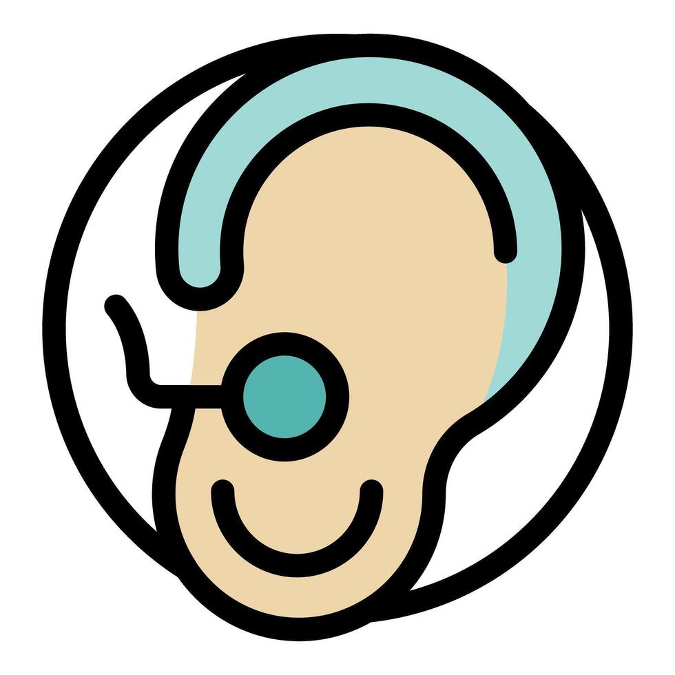Hearing aid device placing inside ear canal improving hearing loss vector