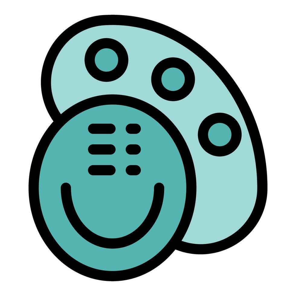 Painting palette creating a smiling face representing art therapy and creativity vector