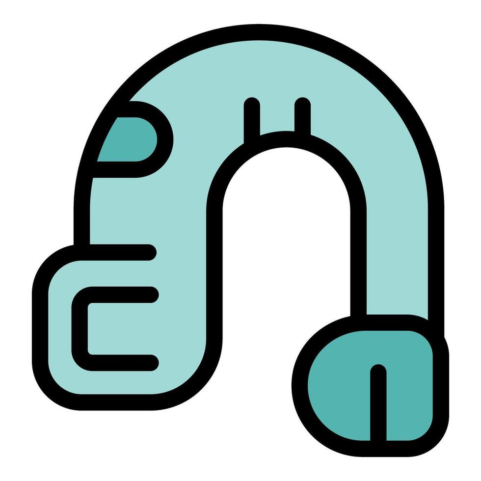 Inflatable neck pillow providing comfort during travel vector