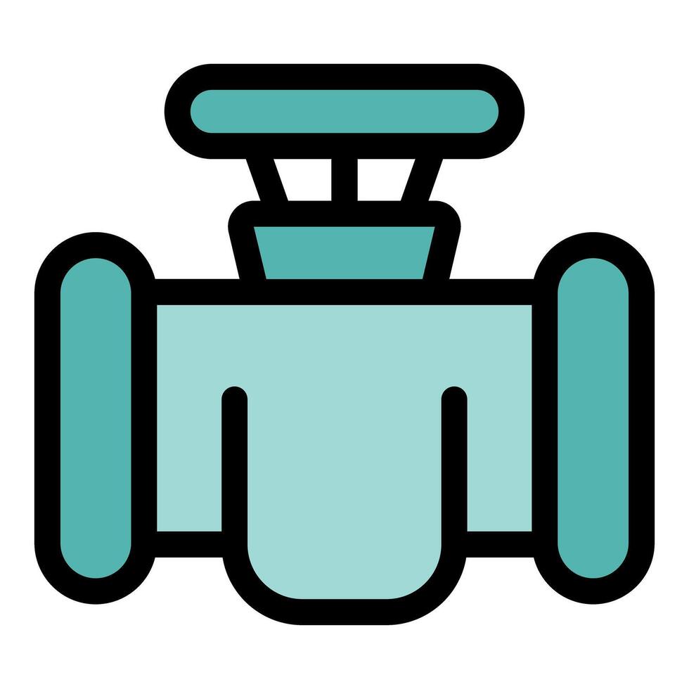 Pipeline valve controlling flow, industrial equipment illustration vector