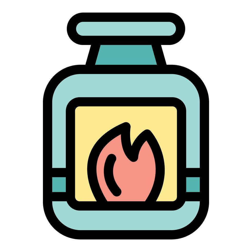 Biofuel burning inside a container, renewable energy source vector