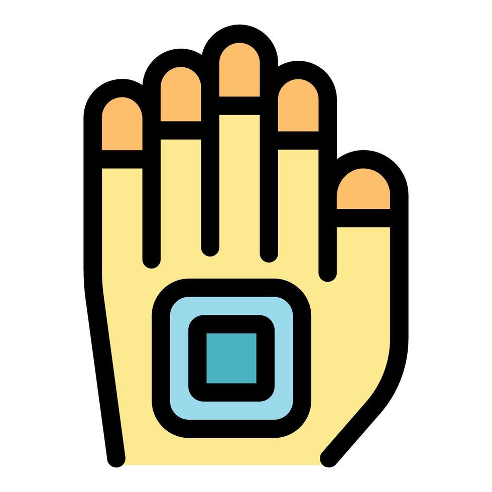 Hand wearing smartwatch tracking fitness and health data vector