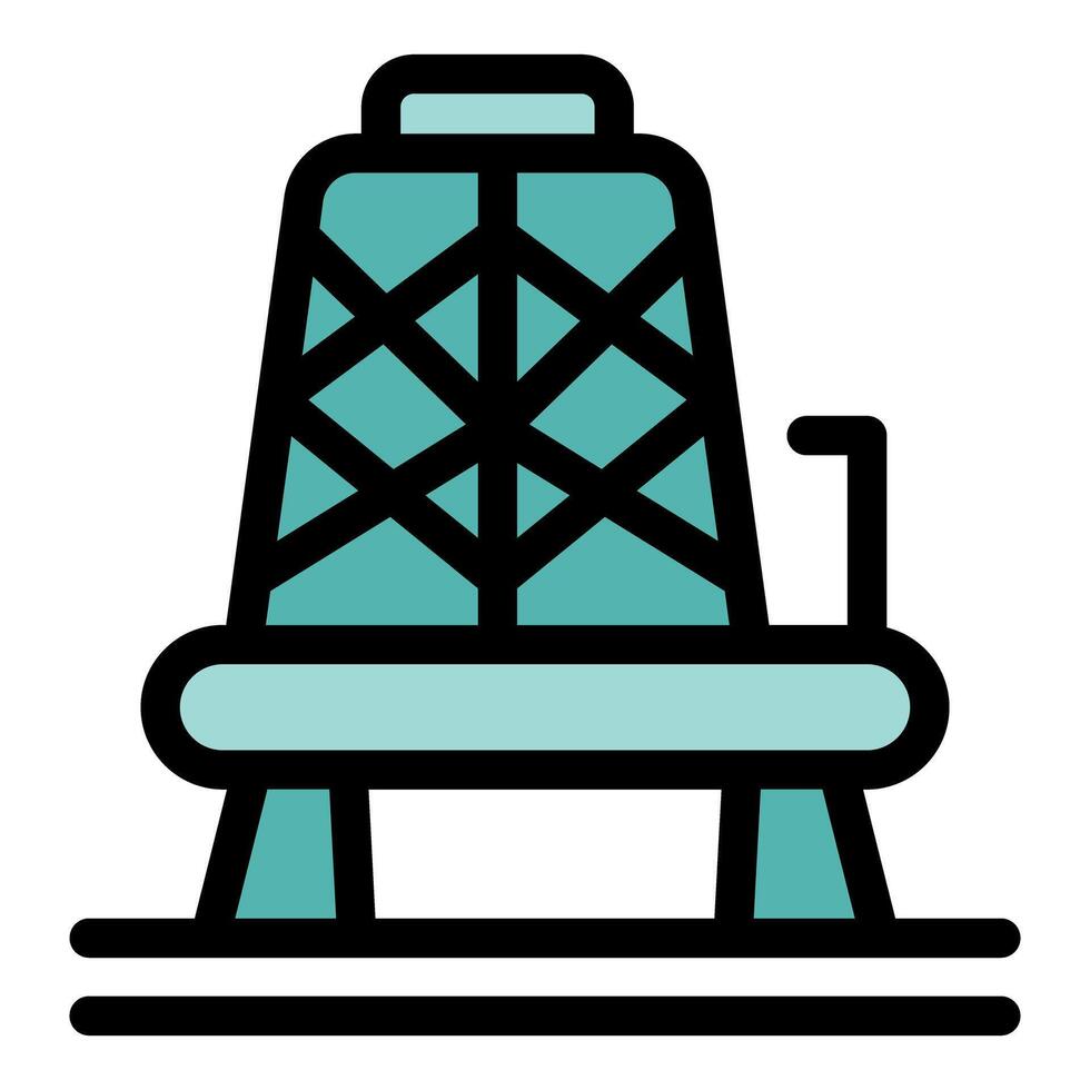 Oil derrick extracting energy resources from underground deposits vector