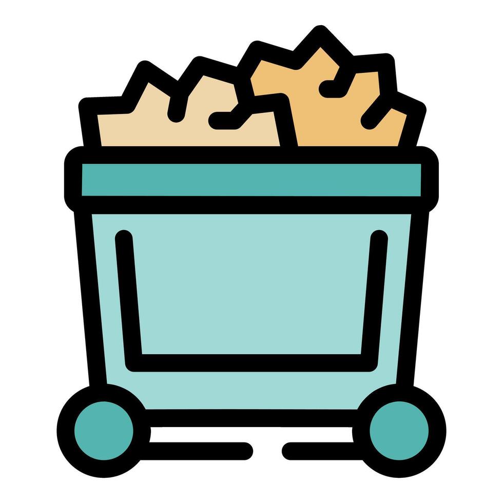 Waste sorting container full of paper for recycling process vector
