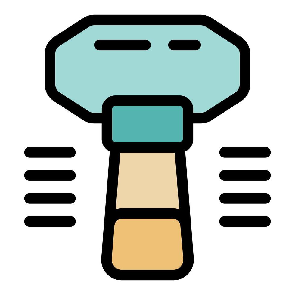 Electronic price scanner reading barcode in a store or supermarket vector