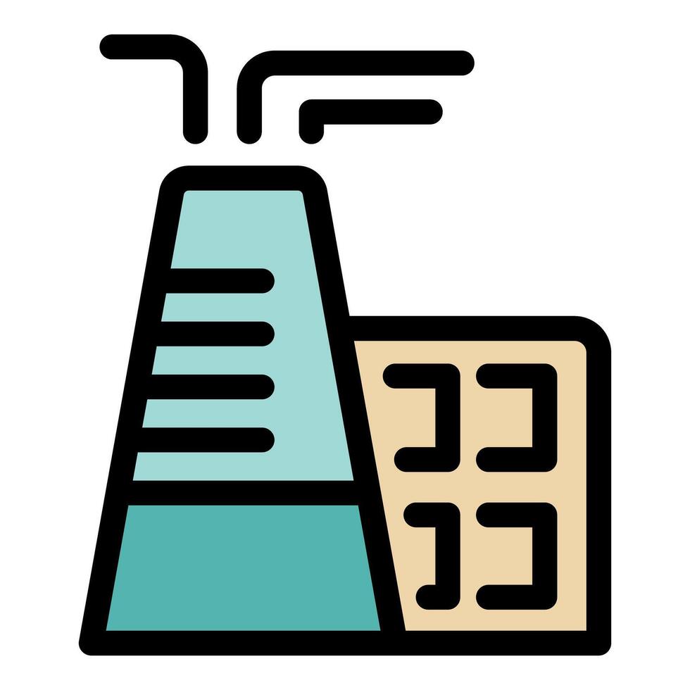 Industrial factory emitting smoke pollution into environment icon vector