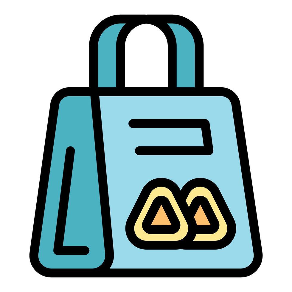 Onigiri in paper food bag for take away or delivery vector