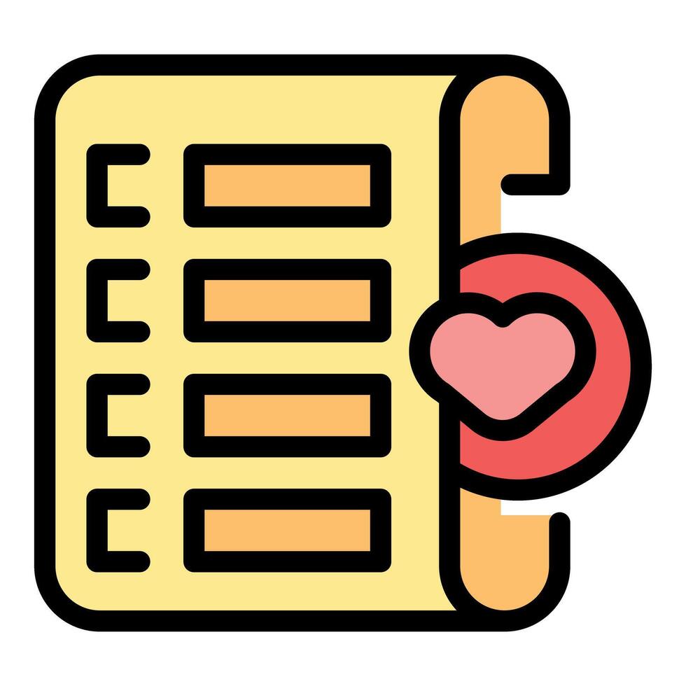 Wish list with heart icon representing favorite items vector
