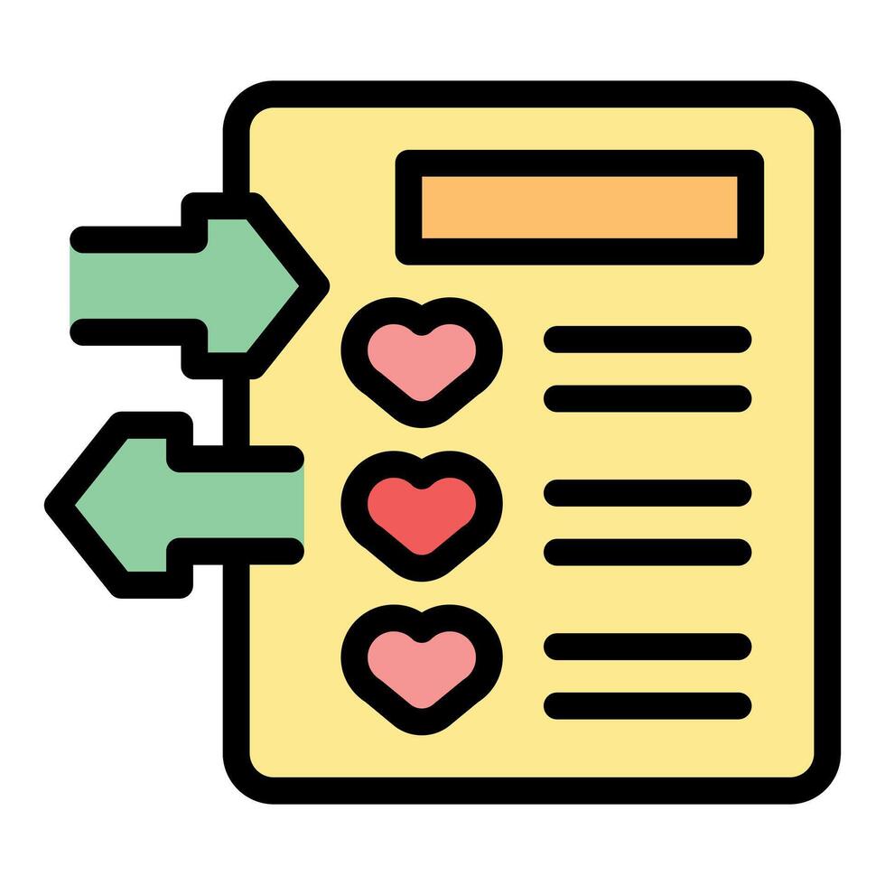 Sharing love list and spreading affection online vector