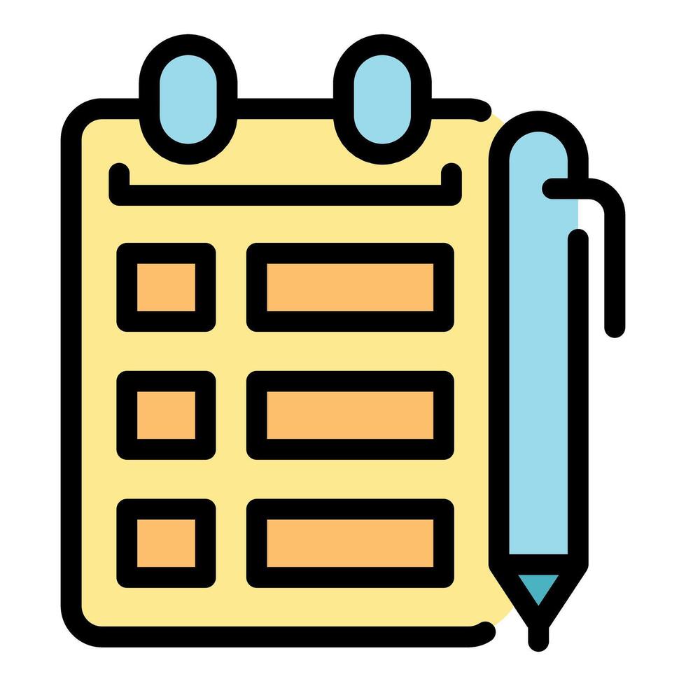 Filling survey, writing exam or signing document with pen on clipboard vector