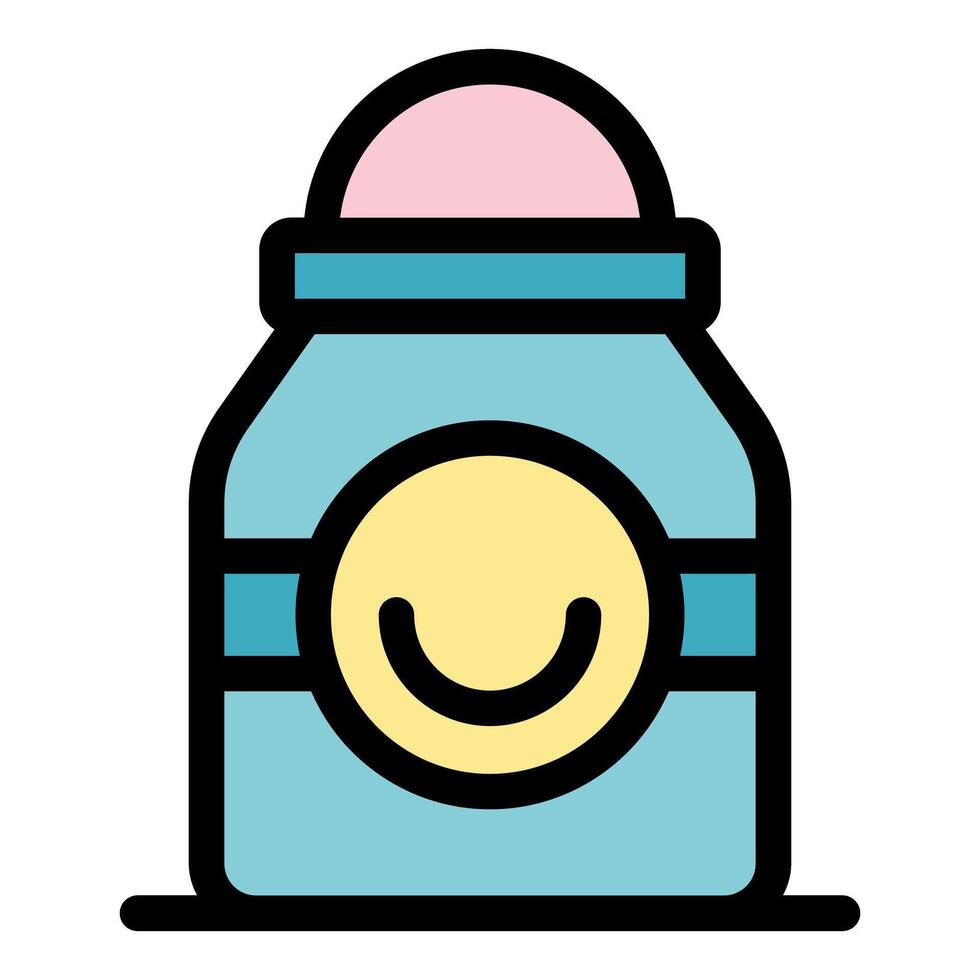 Pink roll on deodorant with smiling face providing happiness and freshness vector