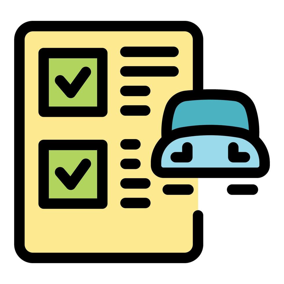 Car checklist showing approved vehicle inspection with check marks vector