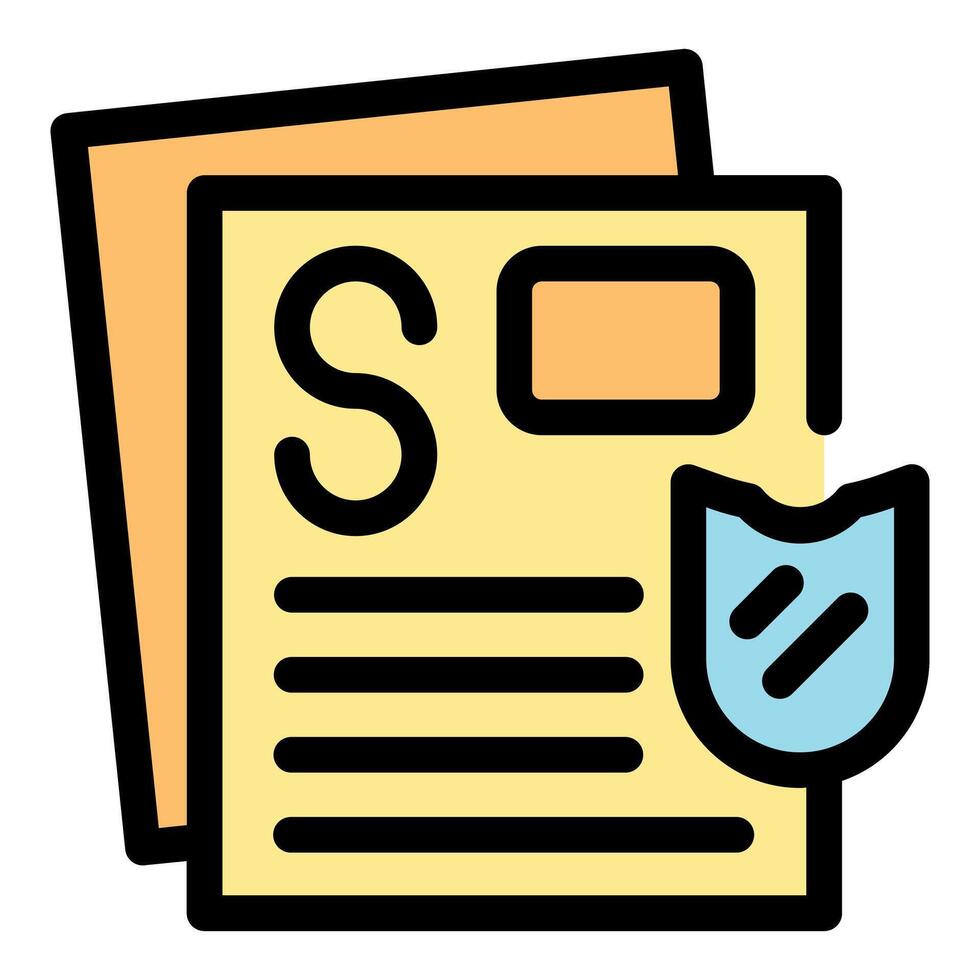 Secure stock certificate representing investment protection and financial security vector
