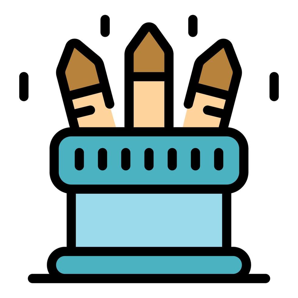 Pencils in a holder, ready for creative writing, drawing, or sketching vector