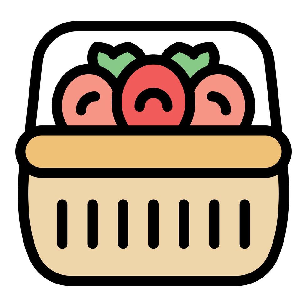 Basket full of freshly picked apples ready for consumption vector